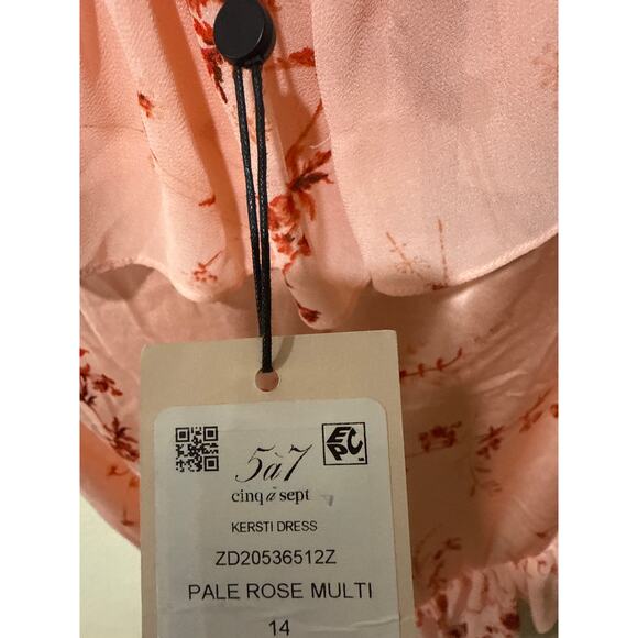 Cinq à Sept Kersti Floral Print Asymmetric‎ Silk Dress Size 14 - Picture 8 of 8